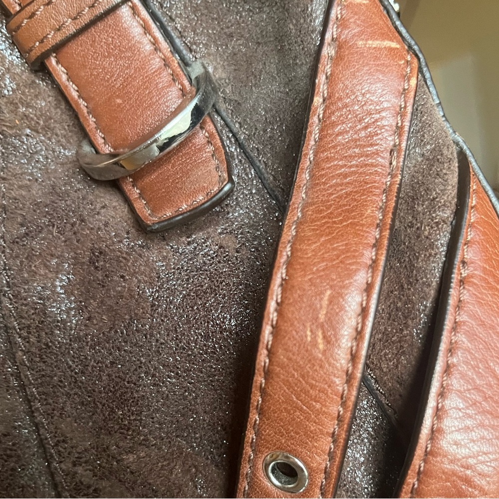 Michael Kors Brown Leather Distressed MILO Tote Bag | Vintage - Picture 10 of 10